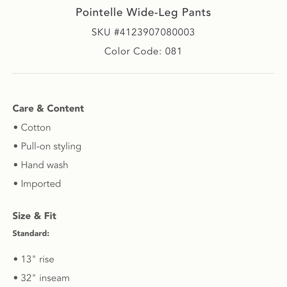 NEW Anthropologie Pointelle High Rise Wide Leg Stretch Knit Lounge Pants Crochet - Picture 8 of 16